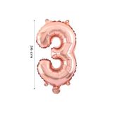Onay Store Folyo Balon 3 Rakamı Helyum Balon 36 Cm Rose Gold Renk - 3 Yaş Balonu - 3 Yaş Balon -3 Rakam Balon