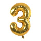 Onay Store Folyo Balon 3 Rakamı Helyum Balon 76 Cm Gold Renk - 3 Yaş Balonu - 3 Yaş Balon -3 Rakam Balon