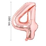 Onay Store Folyo Balon 4 Rakamı Helyum Balon 100 Cm Rose Renk - 4 Yaş Balonu - 4 Yaş Balon -4 Rakam Balon