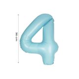 Onay Store Folyo Balon 4 Rakamı Helyum Balon 36 Cm Retro Mavi Renk - 4 Yaş Balonu - 4 Yaş Balon -4 Rakam Balon