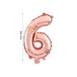 Onay Store Folyo Balon 6 Rakamı Helyum Balon 36 Cm Rose Gold Renk - 6 Yaş Balonu - 6 Yaş Balon -6 Rakam Balon