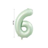 Onay Store Folyo Balon 6 Rakamı Helyum Balon 76cm Retro Yeşil Renk - 6 Yaş Balonu - Doğum Günü Süsü - Konsepti