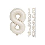 Onay Store Folyo Balon 8 Rakamı Helyum Balon 76 Cm Krem Renk - 8 Yaş Balonu - Doğum Günü Parti Seti Malzemeleri