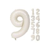 Onay Store Folyo Balon 9 Rakamı Helyum Balon 76 Cm Krem Renk - 9 Yaş Balonu - Doğum Günü Parti Seti Malzemeleri