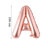 Onay Store Folyo Balon A Harfi Helyum Balon 100 Cm Rose Renk - A Harf Balon - Harf Folyo Balon - A Harfli Balon