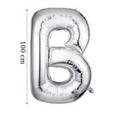Onay Store Folyo Balon B Harfi Helyum Balon 100 Cm Gümüş Renk - B Harf Balon - Harf Folyo Balon- B Harfli Balon
