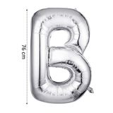 Onay Store Folyo Balon B Harfi Helyum Balon 76 Cm Gümüş Renk - B Harf Balon - Harf Folyo Balon - B Harfli Balon