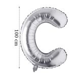 Onay Store Folyo Balon C Harfi Helyum Balon 100 Cm Gümüş Renk - C Harf Balon - Harf Folyo Balon- C Harfli Balon