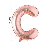 Onay Store Folyo Balon C Harfi Helyum Balon 100 Cm Rose Renk - C Harf Balon - Harf Folyo Balon - C Harfli Balon