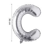 Onay Store Folyo Balon C Harfi Helyum Balon 36 Cm Gümüş Renk - C Harf Balon - Harf Folyo Balon - C Harfli Balon
