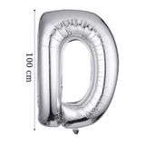 Onay Store Folyo Balon D Harfi Helyum Balon 100 Cm Gümüş Renk - D Harf Balon - Harf Folyo Balon- D Harfli Balon
