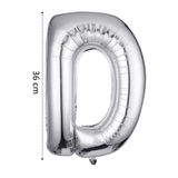 Onay Store Folyo Balon D Harfi Helyum Balon 36 Cm Gümüş Renk - D Harf Balon - Harf Folyo Balon - D Harfli Balon