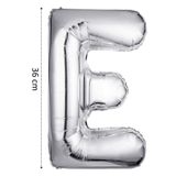 Onay Store Folyo Balon E Harfi Helyum Balon 36 Cm Gümüş Renk - E Harf Balon - Harf Folyo Balon - E Harfli Balon