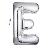 Onay Store Folyo Balon E Harfi Helyum Balon 76 Cm Gümüş Renk - E Harf Balon - Harf Folyo Balon - E Harfli Balon