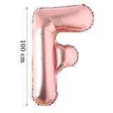 Onay Store Folyo Balon F Harfi Helyum Balon 100 Cm Rose Renk - F Harf Balon - Harf Folyo Balon - F Harfli Balon