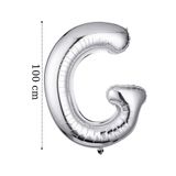Onay Store Folyo Balon G Harfi Helyum Balon 100 Cm Gümüş Renk - G Harf Balon - Harf Folyo Balon- G Harfli Balon
