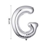 Onay Store Folyo Balon G Harfi Helyum Balon 36 Cm Gümüş Renk - G Harf Balon - Harf Folyo Balon - G Harfli Balon