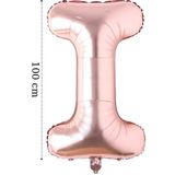 Onay Store Folyo Balon I Harfi Helyum Balon 100 Cm Rose Renk - I Harf Balon - Harf Folyo Balon - I Harfli Balon