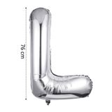 Onay Store Folyo Balon L Harfi Helyum Balon 76 Cm Gümüş Renk - L Harf Balon - Harf Folyo Balon - L Harfli Balon