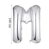 Onay Store Folyo Balon M Harfi Helyum Balon 100 Cm Gümüş Renk - M Harf Balon - Harf Folyo Balon- M Harfli Balon