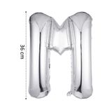 Onay Store Folyo Balon M Harfi Helyum Balon 36 Cm Gümüş Renk - M Harf Balon - Harf Folyo Balon - M Harfli Balon