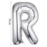 Onay Store Folyo Balon R Harfi Helyum Balon 76 Cm Gümüş Renk - R Harf Balon - Harf Folyo Balon - R Harfli Balon