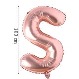 Onay Store Folyo Balon S Harfi Helyum Balon 100 Cm Rose Renk - S Harf Balon - Harf Folyo Balon - S Harfli Balon
