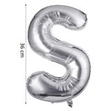 Onay Store Folyo Balon S Harfi Helyum Balon 36 Cm Gümüş Renk - S Harf Balon - Harf Folyo Balon - S Harfli Balon