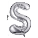 Onay Store Folyo Balon S Harfi Helyum Balon 36 Cm Gümüş Renk - S Harf Balon - Harf Folyo Balon - S Harfli Balon