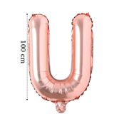 Onay Store Folyo Balon U Harfi Helyum Balon 100 Cm Rose Renk - U Harf Balon - Harf Folyo Balon - U Harfli Balon