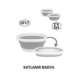 Onay Store Katlanır Badya Leğen Akordiyon Katlanabilir Badya 2'li Set (10'LT) - Çeyiz Seti - Katlanir Kova