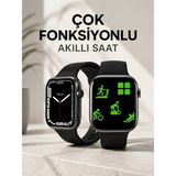 Onba Akıllı Saat Tema Değiştirme Uyku ve Sağlık Takibi Sesli Asistan Bildirim Görm - OB4787-8265 - Çok Renkli