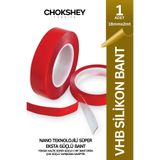 Onba Vhb Silikon Çift Taraflı Şeffaf Bant 50 Kg. Ekstra Güçlü İç Dış Mekan Uyumlu 10mmx2mt - 1 Adet