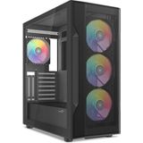 ÖNÇ - PRİME Sama S40BK Black, H700BK 700W, 80 Plus, Tempered Glass Panel, Mesh Ön Panel, Type-C, 4X120MM Argb Fan, Atx, Gamıng Kasa