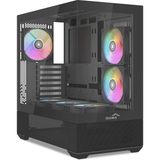 ÖNÇ - PRİME Sama V40BK Black, B750BK 750W, 80+ Bronze, Pcıe 5.1, Atx3.1, Tempered Glass Panel, Panoramic Tasarım, Type-C, 6X120MM Argb Fan, Atx, Gamıng Kasa