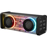 ÖNÇ - PRİME Siyah Kablosuz Hoparlör - Speaker Taşınabilir Mp3 Işıklı USB Şarjlı Bt - Aux - Tes 10 mt Menzil 1200MAH Pil - 10W