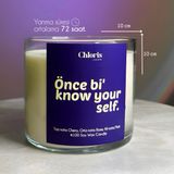Önce Bi' Know Your Self Kokulu Mum, Dekoratif Mum, Soya Wax Mum, Dekorasyon - 1 Adet