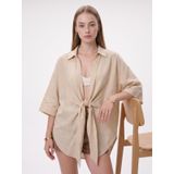 Önden Bağlamalı Uzun Kimono Yazlık İnce Gömlek Hırka Modeli 40