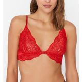 ÖNDEN KLİPSLİ FULL DANTEL BRALET KIRMIZI