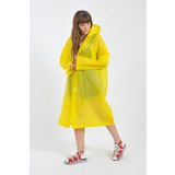 ÖNDER MODA Kadın Erkek Sarı Kapüşonlu Çıtçıtlı Eva Yağmurluk Rüzgarlık
