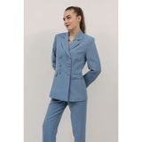 Önder Özsoy Düğmeli Klasik Blazer Bayan Ceket-Deniz - 1181100 - 46