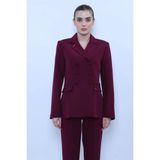 Önder Özsoy Düğmeli Klasik Blazer Bayan Ceket-Mürdüm - 1181100 - 44