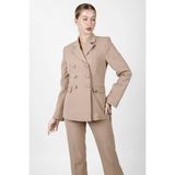 Önder Özsoy Düğmeli Klasik Blazer Bayan Ceket-Taş - 1181100 - 38