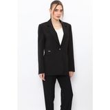 Önder Özsoy Erkek Yaka Oversize Ceket-Siyah - 38