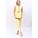 Önder Özsoy Kemerli Klasik Yelek & Boru Paça Pantolon Takım-Sarı - 8 Drop (Uzun-Dar Kalıp) - 42