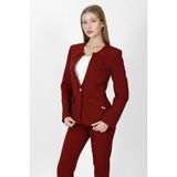 Önder Özsoy Sıfır Yaka Tek Düğme Spor Kadın Ceket-Bordo - 1190100 - 38