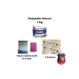 Önder Ticaret Polyester Çelik Macun Tamir Seti – Macun - Çekme Lastiği - Çekme Çeliği - 2 Adet Zımpara - 1 kg