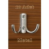 onderhomestore Noktalı Portmanto Vestiyer Duvar Dolap Elbise Askısı Krom Metal Kapı Askılığı Askılık (10 Adet)