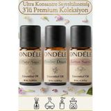 Ondéle 3'lü Pudralı Düşler Saf Esansiyel Uçucu Yağ Buhurdanlık Mum Difüzör Kokusu: Poudre,pure Aura,lotus