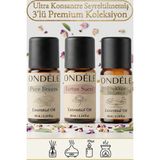 Ondéle 3'lü Sakin Zihin Saf Esansiyel Uçucu Yağ Buhurdanlık Mum Difüzör Kokusu: Lotus,frekans,pure Breeze